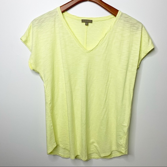 Lilla P Tops - LILLA P Yellow Pima Modal V-Neck Short Sleeve Tee